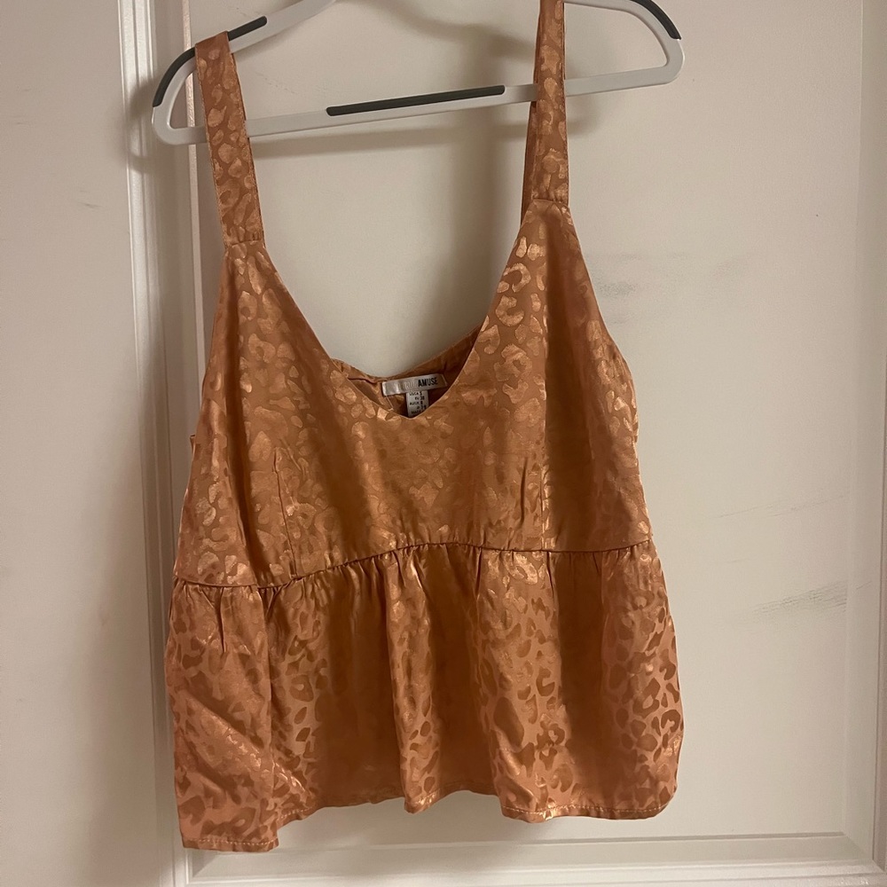Amuse Society gold animal print tank top